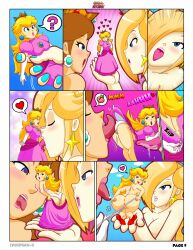 anal anal_insertion anal_sex ass big_ass big_butt comic giantess idendrawx idenrawx licking mario_(series) nintendo parody princess_daisy princess_peach princess_rosalina shrinking