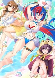 3girls :d accessory adjusting_hair alear_(female)_(fire_emblem) alear_(female)_(seaside_dragon)_(fire_emblem) alear_(fire_emblem) alternate_costume alternate_hairstyle animal_hood apoj arm_up armband armpits arms_up ass ass_visible_through_thighs ball bare_arms bare_legs bare_midriff bare_shoulders barefoot beach beach_ball beauty_mark bernadetta_von_varley bernadetta_von_varley_(summer) big_ass bikini blue_bikini blue_eyes blue_hair blue_swimsuit blush braid breasts brown_hair butt_crack cape character_ball cleavage collarbone feh_(fire_emblem_heroes) female female_only fire_emblem fire_emblem:_three_houses fire_emblem_engage fire_emblem_heroes flower goldmary_(fire_emblem) goldmary_(summer)_(fire_emblem) grabbing_own_leg grey_eyes hair_between_eyes hair_flower hair_over_shoulder hat hat_flower heterochromia holding hood huge_breasts innertube large_breasts leg_up legs long_hair looking_at_viewer midriff mole mole_on_breast multicolored_hair multiple_girls navel necklace nintendo ocean official_alternate_costume official_alternate_hairstyle open_mouth orb outdoors plant ponytail purple_bikini purple_hair purple_swimsuit red_bikini red_eyes red_hair red_swimsuit running sarong see-through shell short_hair shoulders side_ponytail sitting small_breasts smile sommie_(fire_emblem) sun_hat swimsuit very_long_hair water white_bikini white_swimsuit wide_hips yellow_eyes yellow_sarong