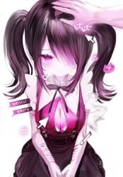 ame-chan black_hair blush cleavage cute_face headpat looking_down needy_girl_overdose needy_streamer_overload self_harm self_harm_scars