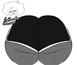 1male ass_focus booty_shorts dark-skinned_femboy dark-skinned_male dark_skin fazzinart femboy feminine_male fluffy_hair jayden_(fazzinart) sissy thick_ass thick_thighs