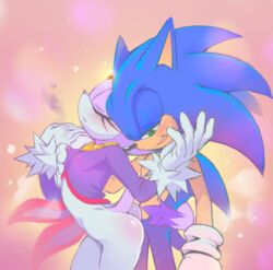 2019 anthro ass blaze_the_cat blush closed_eyes clothing erect_nipples feline female fondling from_behind gloves green_eyes grinding hedgehog interspecies male nipple_pinch nipples open_mouth sif_(artist) smoke sonaze_ sonic_(series) sonic_rush sonic_the_hedgehog straight