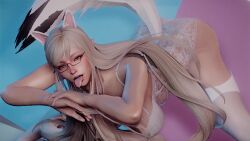 3d animated fox_girl glasses huge_ass jack-o_pose lingerie mp4 no_sound seirne skyrim solo tagme the_elder_scrolls video