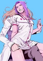 crossdressing doctor dvqjo gay gyro_zeppeli johnny_joestar jojo's_bizarre_adventure nurse purple_hair steel_ball_run yaoi