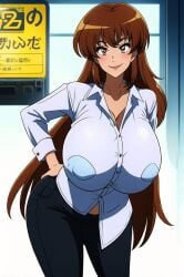 ai_generated big_ass big_breasts breast_expansion long_hair milf misaka_misuzu tktbro very_long_hair