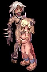 animated blonde_hair cum dancer dancer_(ragnarok_online) female monster monster_rape oral pixel_art ragnarok_online white_hair