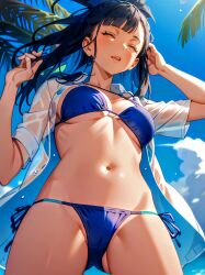 1girls ai_generated anime_coloring beach bikini edited_art female female_focus female_human female_only female_solo girlfriend legs nature naughty provocative seducing seduction seductive seductive_female sensual solo_female solo_focus solo_human tagme temptation thighs wife