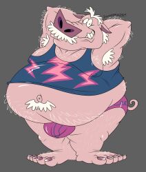 1boy 2024 absurd_res anthro bara belly big_belly bulge clothing fat fat_belly fat_man feet hi_res jusosleep male male_only mammal moobs navel obese obese_male overweight overweight_male shirt simple_background smile solo suid suina sus_(pig) topwear underwear wild_boar