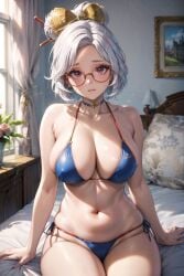 1girls ai_generated bikini cleavage collarbone female female_focus female_only huge_breasts large_breasts purah purah_(tears_of_the_kingdom) red_bikini red_eyes red_swimsuit skyysama solo swimsuit the_legend_of_zelda the_legend_of_zelda:_tears_of_the_kingdom white_hair