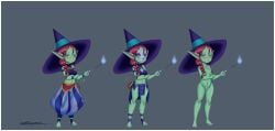 absparrow absurd_res bluesparrow clothing feet female foot_wraps goblin goblin_female harem_pants hat headgear headwear hi_res humanoid magic magic_user makeup mask nipples nude short_stack skull_mask solo wand witch witch_hat wraps