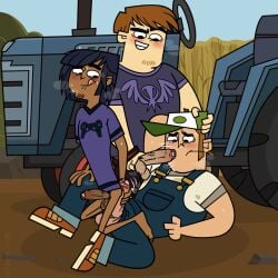 3boys anal blowjob body_hair brothers chet_(tdi) farmer forced foreskin fraternity gay harzu heavy_balls incest lad lorenzo_(tdi) male_focus male_only outdoors overalls penis_grab size_difference step-incest straddling tagme total_drama_island tractor yaoi