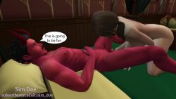 1boy background_music big_breasts big_penis blowjob blowjob_only caption captions demon demon_horns demon_humanoid female in_game red_skin short_playtime sim_doe sims4 sound tagme video younger_female