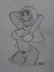 alien alien_girl alien_humanoid duck_dodgers female female_focus female_only looney_tunes martian martian_(duck_dodgers) nest queen_tyr'ahnee sketch skimpy_clothes warner_brothers