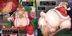 absurd_res anal anal_masturbation anal_sex anthro anus asgore_dreemurr ass balls beard belly big_belly big_butt blonde_hair bodily_fluids body_hair boss_monster_(undertale) bottomwear bottomwear_down bovid bulge butt_hair candy caprine chocolate chocolate_chip_cookie chocolate_chips christmas christmas_clothing christmas_headwear closed_eyes clothed clothing cookie costume cum cum_in_ass cum_inside dessert dialogue dildo dildo_in_ass dildo_insertion dildo_sitting dildo_vibrator el_booki english_text facial_hair food gay genital_fluids genitals glass_of_milk goat hair hat headgear headwear hi_res hidden_sex_toy holidays horn huge_butt internal male male_only mammal masturbation mature_male milk obese obese_anthro obese_male object_in_ass overweight overweight_anthro overweight_male pants pants_down partially_clothed penetration plate santa_claus_(cosplay) santa_costume santa_hat sex_toy sex_toy_in_ass sex_toy_insertion smile solo text text_box undertale undertale_(series) url vibrator white_body