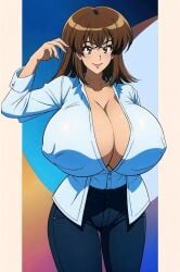 ai_generated big_ass big_breasts breast_expansion milf misaka_misuzu tktbro to_aru_majutsu_no_index