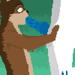 1:1 amoux animated anthro batartcave blue_penis brown_fur canid canine digital_media_(artwork) dransvitry fellatio fur gay gif hands_on_thighs knot looking_up loop low_res male mammal multicolored_fur oral oral_penetration penetration penile penis pixel_art sex tan_fur white_body yaoi