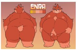 2024 anthro ass balls bear belly big_belly big_butt erection genitals hi_res kemono kusosensei male mammal model_sheet obese obese_male overweight overweight_male penis simple_background small_penis solo