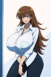 ai_generated big_ass big_breasts long_hair milf misaka_misuzu tktbro very_long_hair