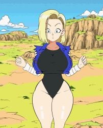 1girls android_18 animated blonde blonde_female blonde_hair blonde_hair_female blue_eyes blue_eyes_female bouncing_ass bouncing_breasts cameltoe cleavage curvy dacro dragon_ball erect_nipples female huge_areolae huge_ass huge_breasts no_sound puffy_nipples short_hair short_hair_female thick_lips video voluptuous wide_hips yellow_hair