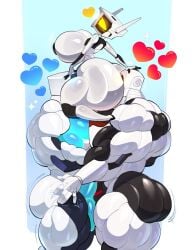 ass_bigger_than_head auto_(wall-e) big_ass big_butt dixie_(dymitr3) dymitr3 eating_ass huge_cock huge_muscles machine robot robot_penis threesome