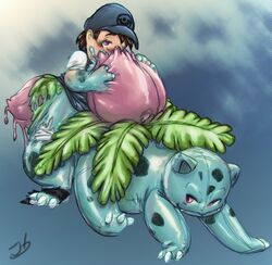 1boy absorption_vore ambiguous_gender ambiguous_penetration blue_background blue_skin blush brown_fur chubby claws clothed clothes dinosaur empty_eyes feet feral furry hat human hypnosis implied_sex interspecies ivysaur latex male male/ambiguous mind_control nintendo nude original_character pink_eyes plant pokémon_(species) pokemon pokemon_(species) pokemon_rgby rubber scalie shirt size_difference sketch slime smaller_male text thick_thighs transformation vore watermark wet wide_hips