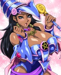 1girls alternate_breast_size bba-aki big_breasts black_hair blush breasts busty cleavage cosplay dark-skinned_female dark_magician_girl dark_magician_girl_(cosplay) egyptian egyptian_female female huge_breasts ishizu_ishtar isis_ishtar large_breasts yu-gi-oh! yu-gi-oh!_duel_monsters