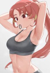 1girls armpit_fetish armpit_stain armpit_sweat armpit_sweat_stain armpits arms_above_head arms_behind_back arms_up blonde_hair boob_sweat cleavage clothed female female_only inazuma_eleven inazuma_eleven_(series) inazuma_eleven_victory_road ino_oni1 long_hair pink_eyes pink_hair ponytail shinohara_raika smelly_armpits sports_bra steam steamy_armpits sweat sweat_stain sweatdrop sweating sweaty sweaty_armpits sweaty_body sweaty_stomach tying_hair