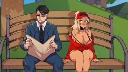 1boy 1girls 2d_(artwork) anal anal_access anal_masturbation anal_only anal_only_lifestyle anal_orgasm anal_penetration animated backless_panties bare_shoulders bench bikini bikini_top blonde_female blonde_hair blue_pigment casual casual_exposure casual_masturbation crotchless_panties dark-skinned_female dark_skin dildo dildo_in_ass dildo_reveal dildo_riding dildo_sitting exhibitionism female high_resolution implied_masturbation implied_penetration long_nails longer_than_10_seconds male masturbation nail_polish nails open_panties orgasm public public_masturbation riding_dildo shorter_than_30_seconds sound standing_up stealth stealth_masturbation tagme tanned tanned_female tanned_skin video