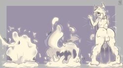 animal_genitalia animal_penis anthro antlers baloodial bodily_fluids bubble cryptid cum cum_creature cum_drip cum_on_body cum_on_ear cum_on_face cum_on_fur cum_on_ground cum_on_wall cum_pooling cum_transformation deer deer_antlers dripping equid equine_genitalia equine_penis excessive_cum excessive_genital_fluids genital_fluids genitals goo_creature hare harley_(nsfx) hi_res hooves horn hybrid implied_cock_vore jackalope lagomorph leaning_on_wall leporid male mammal penis presenting rabbit rabbit_ears scut_tail short_tail simple_background solo sound_effects spread_legs spreading tail text thick_thighs transformation white_body