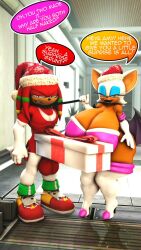 3d 3d_(artwork) amy_rose annoyed anthro armwear ass balls bat big_balls big_breasts big_butt breasts christmas christmas_clothing christmas_headwear clenched_teeth clothing dick_in_a_box digital_media_(artwork) doorway duo echidna elbow_gloves fangs female fingerless_gloves genitals gift gloves grunting handwear hat headgear headwear hi_res holidays huge_balls huge_breasts huge_butt knuckles_the_echidna leash lips male mammal membrane_(anatomy) membranous_wings monotreme offscreen_character rocketspuff rouge_the_bat santa_hat sega sonic_(series) sonic_the_hedgehog_(series) speech_bubble teeth thick_lips thick_thighs wings