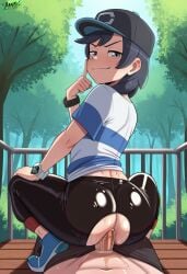 ai_generated cap elio_(pokemon) gay latex oiled pokemon pov smug twink yaoi z-ring
