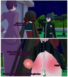 1girls 2boys 3d after_sex after_vaginal cross_section cum cum_drip cum_on_ass cum_on_body danganronpa danganronpa_v3 english_text harukawa_maki koikatsu momota_kaito pregnant pyroafternite saihara_shuuichi straight