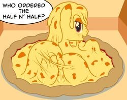 absurd_res anus badumsquish dialogue english_text equid equine female food food_creature hi_res horse mammal my_little_pony pizza pony purple_eyes pussy solo text