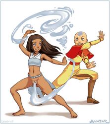 1boy 1girls aang air_nomad airbender_tattoo avatar_legends avatar_the_last_airbender clothing dark-skinned_female dark_skin female human hydrokinesis interracial katara lexxy_(artist) male nickelodeon small_breasts straight_hair tentacle tentacle_on_female the_avatar vaginal_penetration water water_tentacle water_tribe waterbending