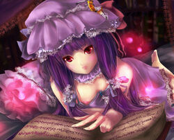 cigusa down_blouse female female_only human nipple_slip nipples patchouli_knowledge solo touhou