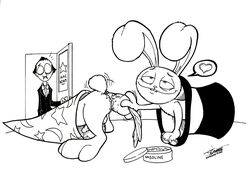 alec bunny disney furry male_only monochrome penis pixar presto_(pixar) sn