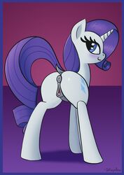 animal_genitalia ass cutie_mark equid equine female feral friendship_is_magic hi_res horn infrayellow looking_back mammal my_little_pony pussy rarity_(mlp) solo unicorn