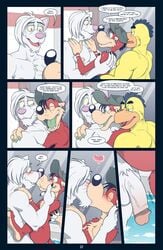 anthro anti_dev avian bird brooks_(anti_dev) comic domestic_cat felid feline felis hi_res humanoid_penis kissing male mammal mustela mustelid musteline page_21 penis skids tragia yaoi