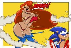 1boy 1girls adventures_of_sonic_the_hedgehog american_sonic angry animal_ears anthro assisted_exposure bare_shoulders big_breasts black_eyes blue_skin blush bra busty cleavage clenched_teeth closed_eyes covering covering_breast covering_crotch covering_pussy curvy detailed_background ear_piercing earrings embarrassed embarrassed_underwear_female embarrassed_undressed_female english_text euf exposed exposed_panties exposed_thighs eyelashes female forced_exposure furry gloves grimphantom hedgehog hoop_earrings hourglass_figure human humanoid humiliation katella katella_the_huntress lingerie lipstick long_hair looking_at_another looking_back makeup male mammal midriff open_mouth orange_hair panties piercing pose posing public public_humiliation public_nudity red_lipstick ripped_clothing running sega shiny shiny_skin smaller_male smoke smug smug_face sonic_(series) sonic_the_hedgehog spread_legs spreading standing string_panties tearing_clothes text thick_thighs thong tiara torn_clothes torn_pants video_game video_games voluptuous white_gloves wide_hips