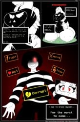 battle big_ass big_breasts comic gin-blade huge_ass hurt larger_female thick_thighs thigh_highs toriel undertale