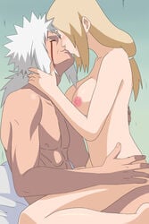 ass big_breasts blonde_hair couple edit female jiraiya jiratsu karazu-master kissing male naruto naruto_shippuden third-party_edit tsunade white_hair