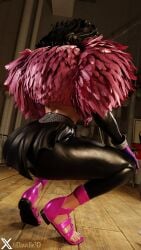 athletic athletic_female busty capcom dawdle3d female female_focus female_only french french_female hourglass_figure manon_legrand pink_hair pinup pinup_pose squatting street_fighter street_fighter_6 tagme wide_hips