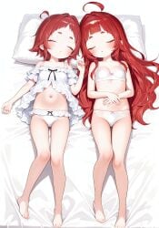 2girls aged_down ai_generated best_friends best_girl confusion female grandmother grandmother_and_granddaughter high_school_student kimi_no_koto_ga_dai_dai_dai_dai_daisuki_na_100-nin_no_kanojo red_hair remini yakuzen_kusuri yakuzen_yaku