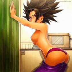2025 ai_generated artist_name ass breasts caulifla crazyfishbones female nipples panties pants solo topless underwear undressing