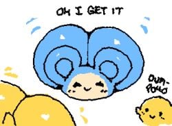 2boys animated ass_bigger_than_body ass_body ass_built_separately ball_with_hyper_features big_ass big_butt big_ears blue_body blush_lines english_text happy huge_ass huge_butt hyper hyper_ass hyper_butt kirby_(series) kirby_squeak_squad ligma_(artist) low_res lowres motion_lines mouse smiling squeaker_(kirby_squeak_squad) stubby_tail two_tone_body waddling_head white_background wigglypaint_(artwork)