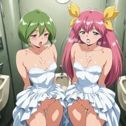 ai_assisted ai_generated ailurid bride cum hinagiku_tamano momoko_hanasaki wedding_peach