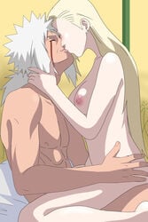 ass big_breasts blonde_hair couple female ino_yamanaka jiraiya karazu-master kissing male naruto naruto_shippuden white_hair