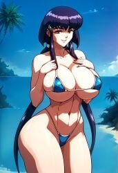 ai_generated ayeka_masaki_jurai beach bikini breasts civitai gigantic_breasts huge_breasts large_breasts self_upload tenchi_muyo!