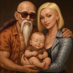 ai_generated android_18 couple dragon_ball master_roshi