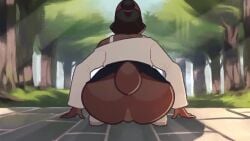 16:9 2025 2d_animation animated anthro anus ass backsack balls big_butt blowing_bubble_gum bottomless bottomwear bovid_horn brown_body brown_fur bubble_gum_on_face butt_focus caprine_horn choker clothed clothing crouching day dipstick_ears ear_markings ears_up eyewear falling_leaves flaccid footwear frame_by_frame fur furry futanari genitals glasses grass gynomorph hair hair_bun hi_res horn intersex jewelry jumping lagomorph leaf legband leporid looking_at_viewer looking_back looking_back_at_viewer looking_through looking_through_legs mammal miniskirt multicolored_ears music necklace off_shoulder outside penis perineum plant popping popping_bubble presenting presenting_hindquarters presenting_penis rabbit ram_horn round_glasses saucymauler scut_tail shoes short_playtime short_tail signature skirt smile sneakers solo sound spikedmauler spikedmauler_(fursona) spread_legs spreading sweater tagme tail thick_thighs topwear trans_(lore) trans_woman_(lore) tree video widescreen