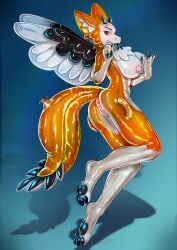 balloon furry handlebars inflatable latex living_inflatable looking_at_viewer nozzle orange_body orange_fur pool_toy rubber tail wings